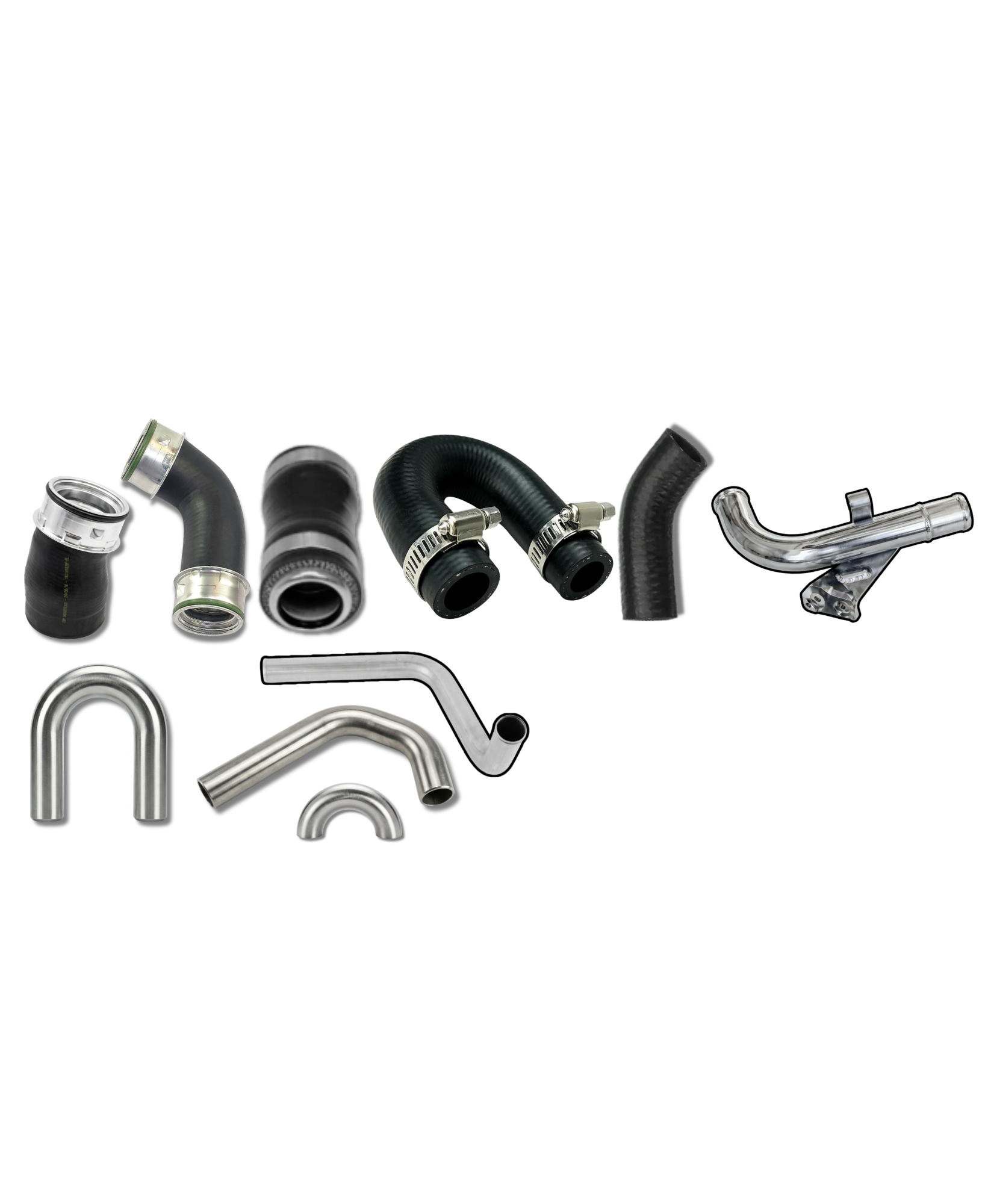 Silver Falcon high pressure heavy duty automotive Intercooler Hose assembly with multi ply aramid reinforcement layers.