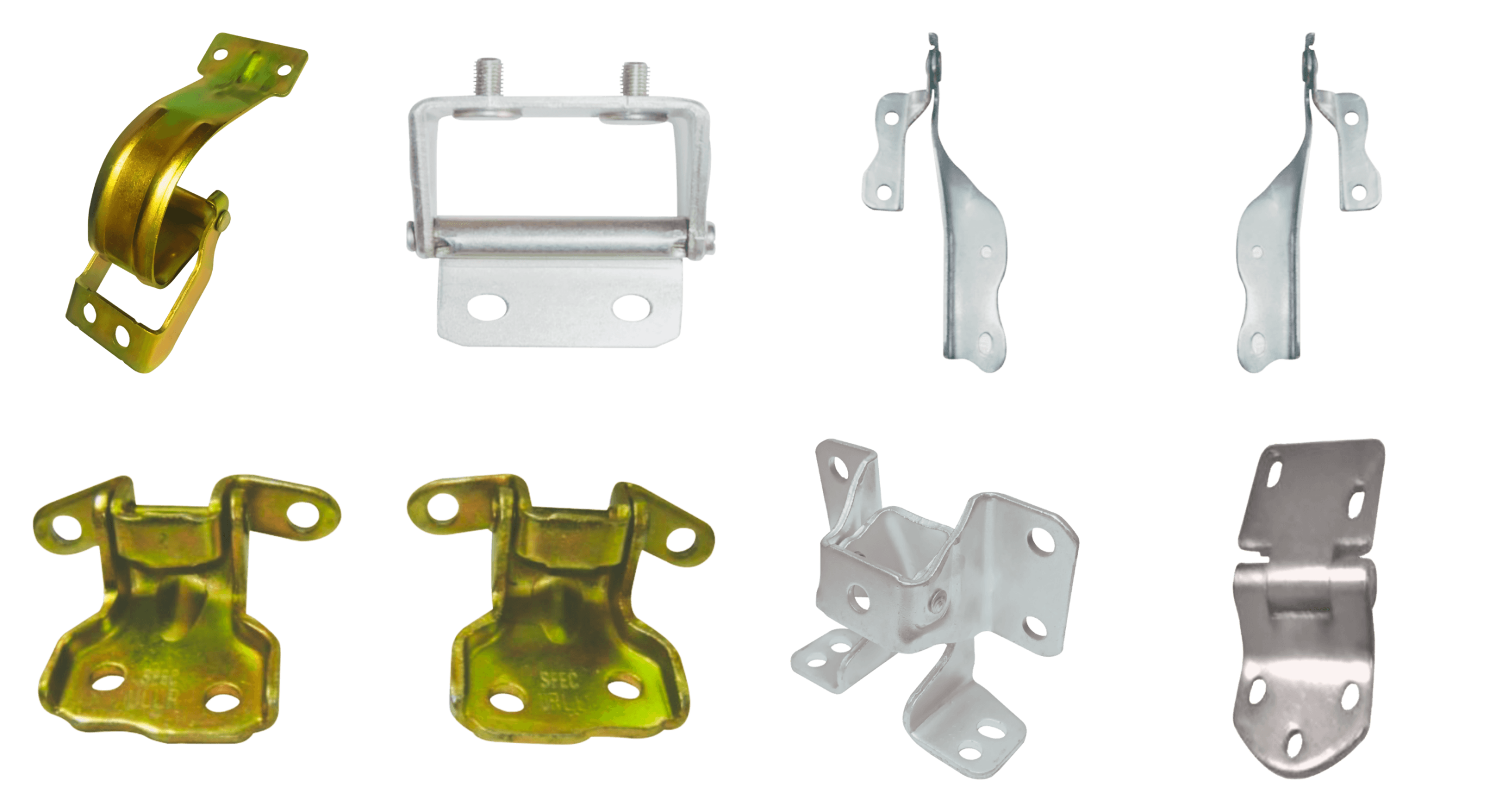 Door Hinges featuring heavy-gauge stamped steel mounting leaves, integrated brass pivot bushings, and a corrosion-resistant yellow zinc trivalent electro-galvanized finish.